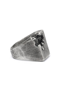 画像をギャラリービューアに読み込む, Holzpuppe Barnacle Deficiency Square Mark Silver Ring (BR-518)