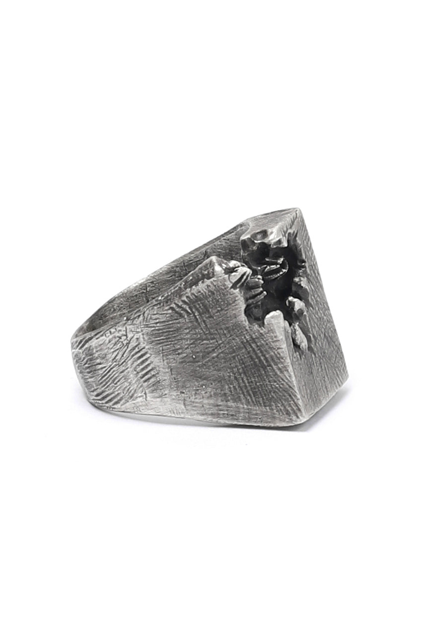 画像をギャラリービューアに読み込む, Holzpuppe Barnacle Deficiency Square Mark Silver Ring (BR-518)