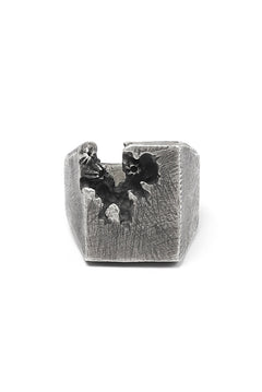 画像をギャラリービューアに読み込む, Holzpuppe Barnacle Deficiency Square Mark Silver Ring (BR-518)