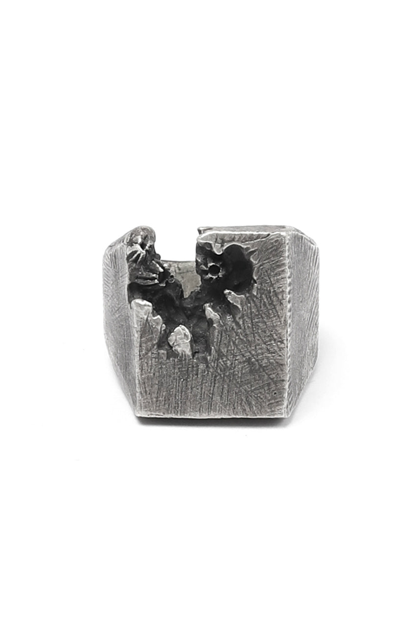 画像をギャラリービューアに読み込む, Holzpuppe Barnacle Deficiency Square Mark Silver Ring (BR-518)