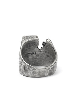 画像をギャラリービューアに読み込む, Holzpuppe Barnacle Deficiency Square Mark Silver Ring (BR-518)