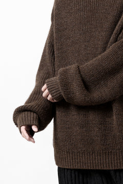 Load image into Gallery viewer, CAPERTICA HEAVY KNIT SWEATER TOP / BABY ALPACA (MIX BROWN)