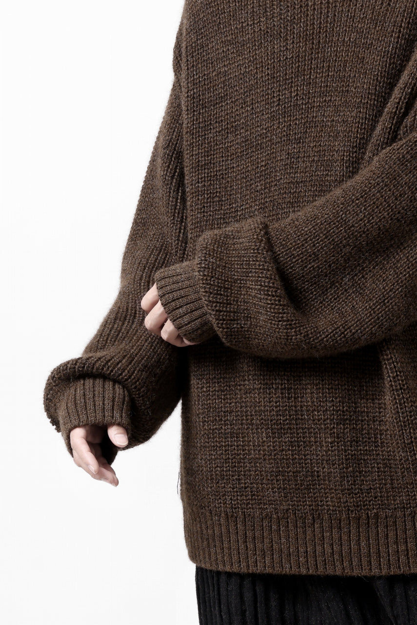 画像をギャラリービューアに読み込む, CAPERTICA HEAVY KNIT SWEATER TOP / BABY ALPACA (MIX BROWN)