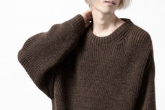 Load image into Gallery viewer, CAPERTICA HEAVY KNIT SWEATER TOP / BABY ALPACA (MIX BROWN)