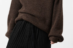 Load image into Gallery viewer, CAPERTICA HEAVY KNIT SWEATER TOP / BABY ALPACA (MIX BROWN)
