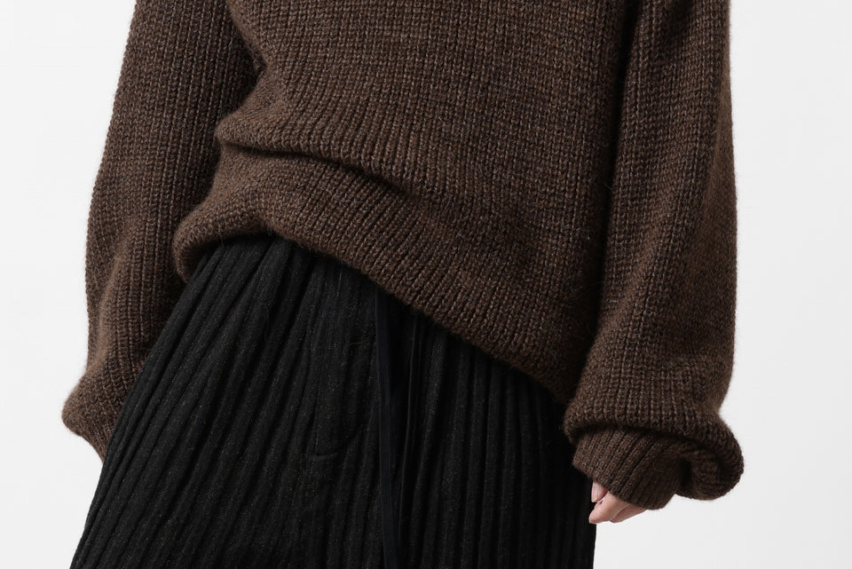 Load image into Gallery viewer, CAPERTICA HEAVY KNIT SWEATER TOP / BABY ALPACA (MIX BROWN)