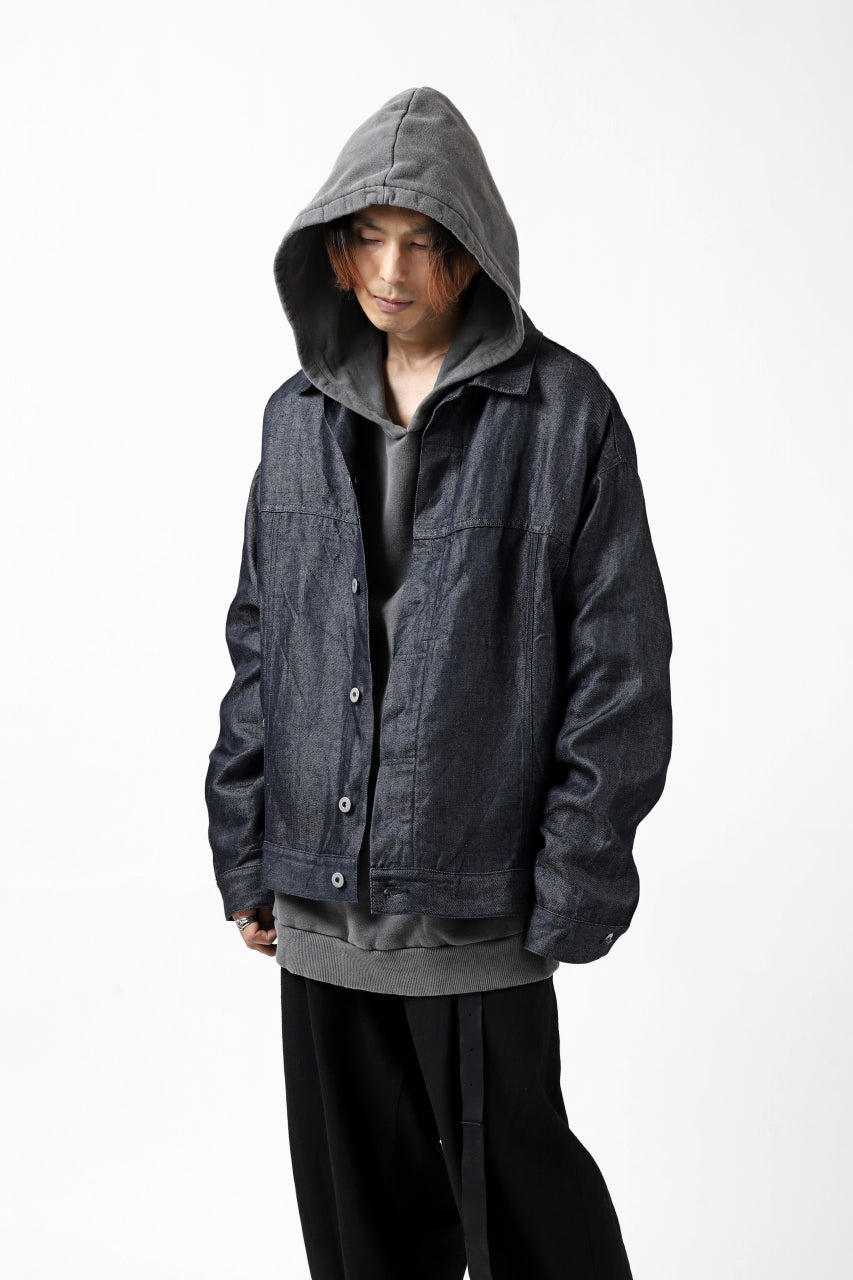 Load image into Gallery viewer, CAPERTICA BIG JEAN JACKET / LINEN DENIM (INDIGO)