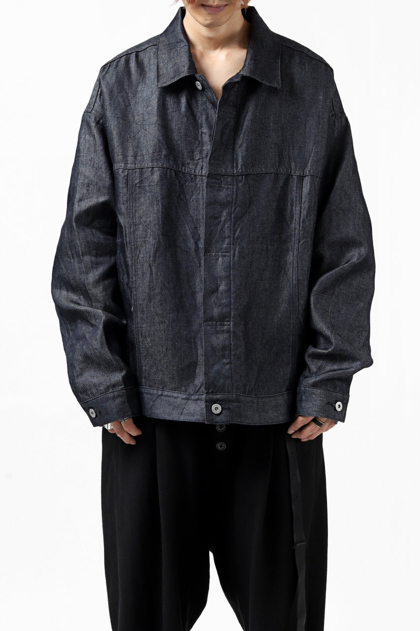 Load image into Gallery viewer, CAPERTICA BIG JEAN JACKET / LINEN DENIM (INDIGO)