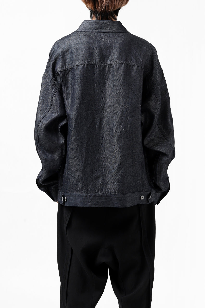 Load image into Gallery viewer, CAPERTICA BIG JEAN JACKET / LINEN DENIM (INDIGO)