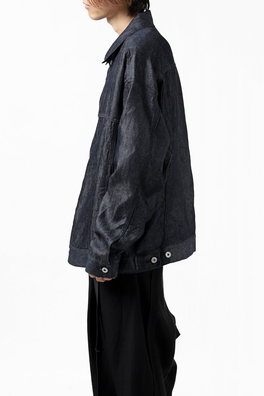 Load image into Gallery viewer, CAPERTICA BIG JEAN JACKET / LINEN DENIM (INDIGO)