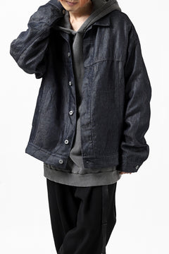 Load image into Gallery viewer, CAPERTICA BIG JEAN JACKET / LINEN DENIM (INDIGO)