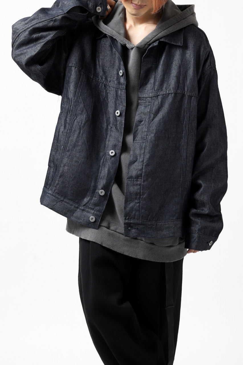 Load image into Gallery viewer, CAPERTICA BIG JEAN JACKET / LINEN DENIM (INDIGO)