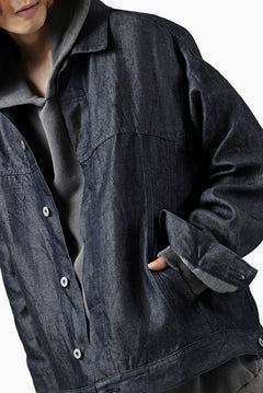 Load image into Gallery viewer, CAPERTICA BIG JEAN JACKET / LINEN DENIM (INDIGO)
