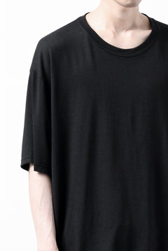 Load image into Gallery viewer, CAPERTICA OVERSIZED H/S TEE / SUPER 120s WASHABLE WOOL JERSEY (BLACK)