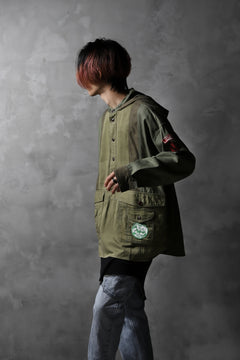 画像をギャラリービューアに読み込む, CHANGES VINTAGE REMAKE MILITARY HOODIE SHIRT-PARKA (KHAKI #B)