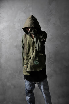 画像をギャラリービューアに読み込む, CHANGES VINTAGE REMAKE MILITARY HOODIE SHIRT-PARKA (KHAKI #B)