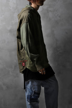 画像をギャラリービューアに読み込む, CHANGES VINTAGE REMAKE MILITARY HOODIE SHIRT-PARKA (KHAKI #B)