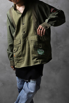 画像をギャラリービューアに読み込む, CHANGES VINTAGE REMAKE MILITARY HOODIE SHIRT-PARKA (KHAKI #B)