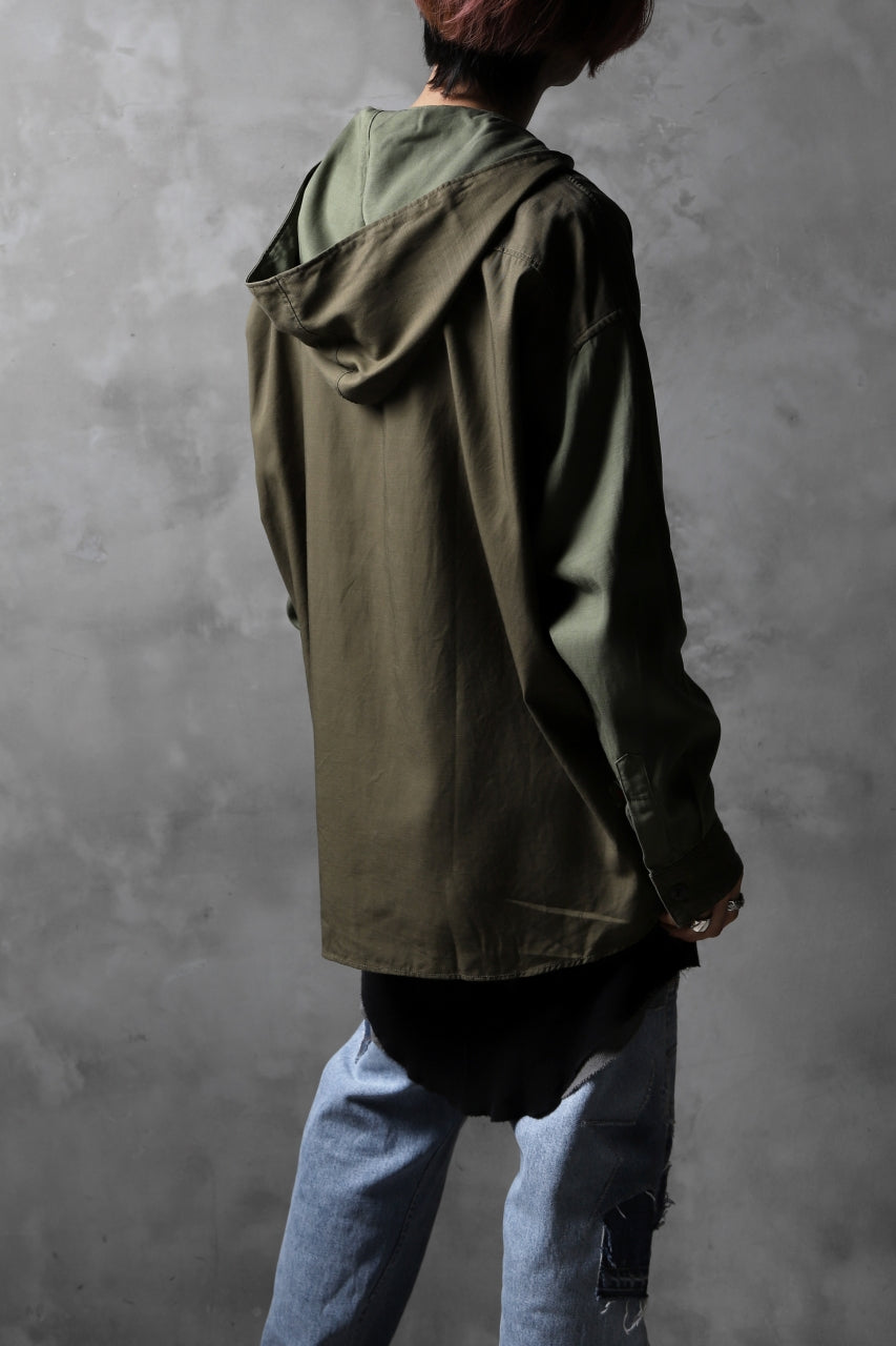 画像をギャラリービューアに読み込む, CHANGES VINTAGE REMAKE MILITARY HOODIE SHIRT-PARKA (KHAKI #B)