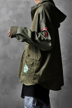 画像をギャラリービューアに読み込む, CHANGES VINTAGE REMAKE MILITARY HOODIE SHIRT-PARKA (KHAKI #B)