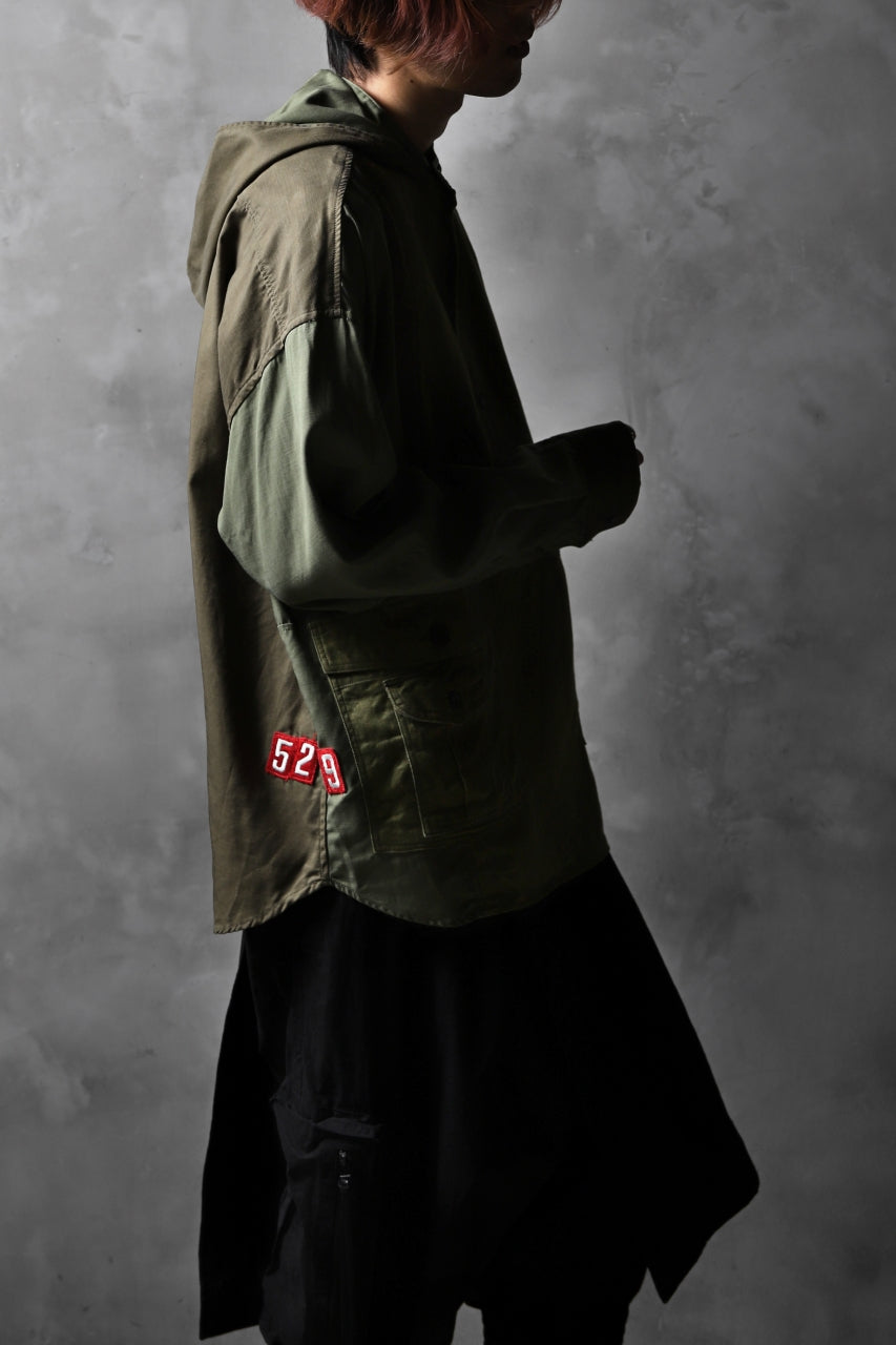 画像をギャラリービューアに読み込む, CHANGES VINTAGE REMAKE MILITARY HOODIE SHIRT-PARKA (KHAKI #C)