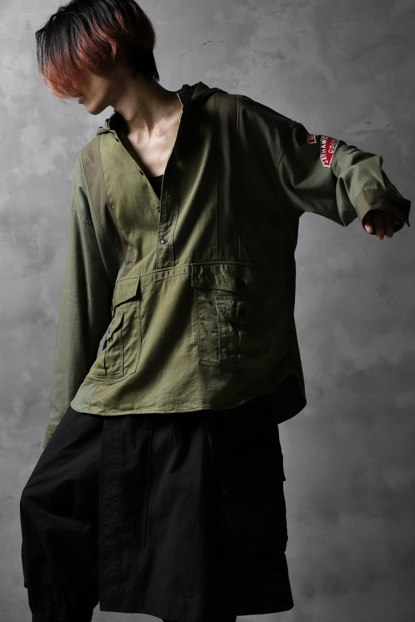 画像をギャラリービューアに読み込む, CHANGES VINTAGE REMAKE MILITARY HOODIE SHIRT-PARKA (KHAKI #C)