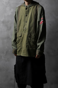 画像をギャラリービューアに読み込む, CHANGES VINTAGE REMAKE MILITARY HOODIE SHIRT-PARKA (KHAKI #C)