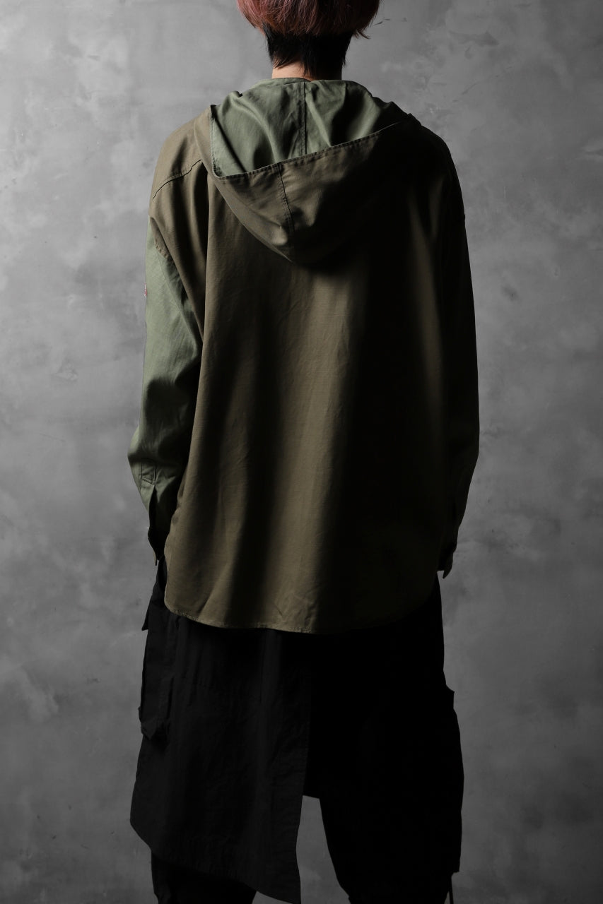 画像をギャラリービューアに読み込む, CHANGES VINTAGE REMAKE MILITARY HOODIE SHIRT-PARKA (KHAKI #C)