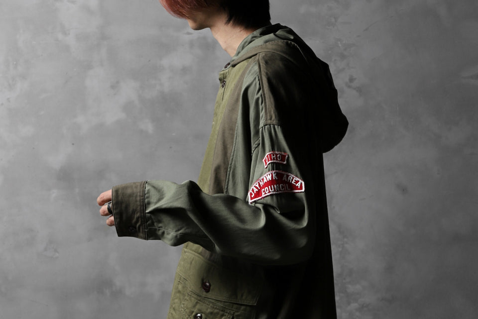 画像をギャラリービューアに読み込む, CHANGES VINTAGE REMAKE MILITARY HOODIE SHIRT-PARKA (KHAKI #C)