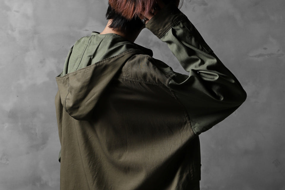 画像をギャラリービューアに読み込む, CHANGES VINTAGE REMAKE MILITARY HOODIE SHIRT-PARKA (KHAKI #C)