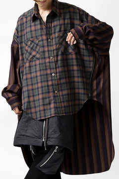 画像をギャラリービューアに読み込む, FACETASM HIGH-LOW ZIPPER SHIRT COAT (BROWN)