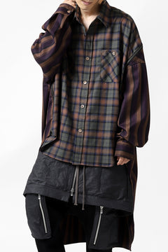 画像をギャラリービューアに読み込む, FACETASM HIGH-LOW ZIPPER SHIRT COAT (BROWN)