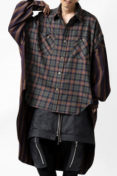 画像をギャラリービューアに読み込む, FACETASM HIGH-LOW ZIPPER SHIRT COAT (BROWN)