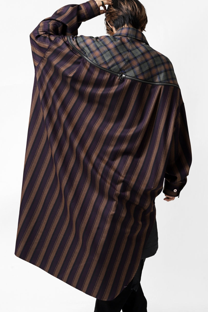 画像をギャラリービューアに読み込む, FACETASM HIGH-LOW ZIPPER SHIRT COAT (BROWN)