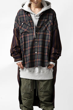 画像をギャラリービューアに読み込む, FACETASM HIGH-LOW ZIPPER SHIRT COAT (BROWN)