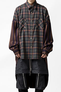 画像をギャラリービューアに読み込む, FACETASM HIGH-LOW ZIPPER SHIRT COAT (BROWN)