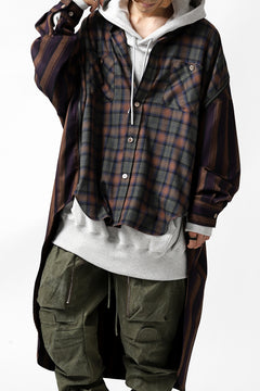 画像をギャラリービューアに読み込む, FACETASM HIGH-LOW ZIPPER SHIRT COAT (BROWN)