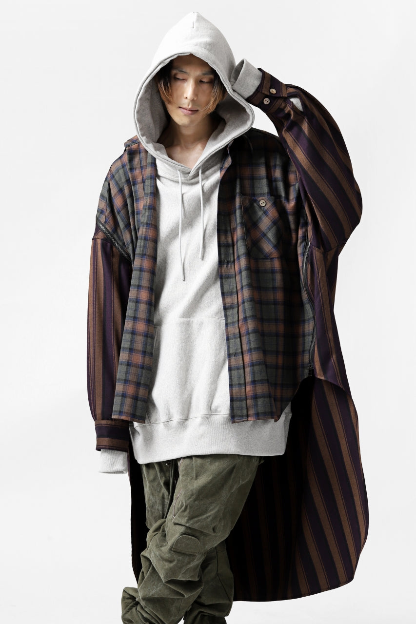 画像をギャラリービューアに読み込む, FACETASM HIGH-LOW ZIPPER SHIRT COAT (BROWN)