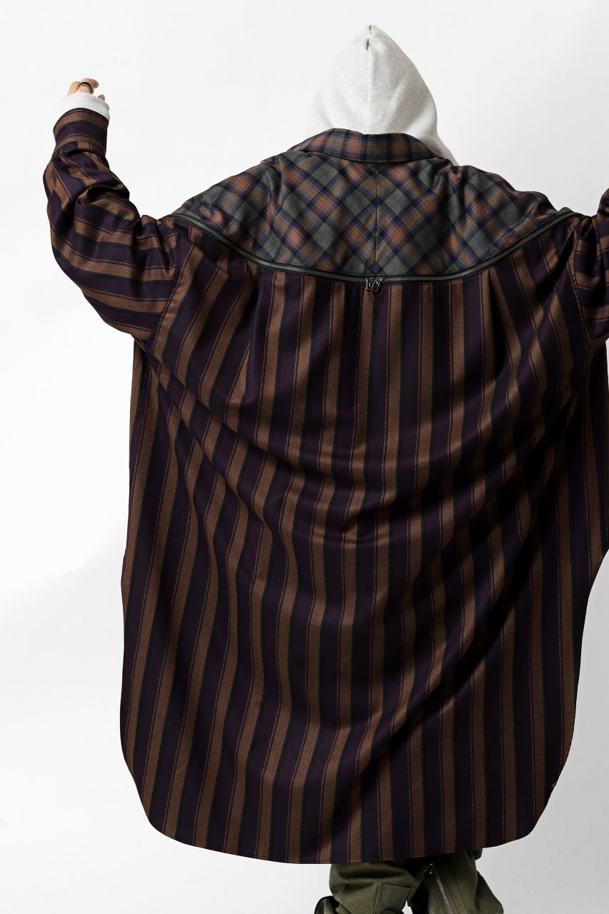 画像をギャラリービューアに読み込む, FACETASM HIGH-LOW ZIPPER SHIRT COAT (BROWN)