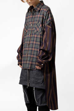 画像をギャラリービューアに読み込む, FACETASM HIGH-LOW ZIPPER SHIRT COAT (BROWN)