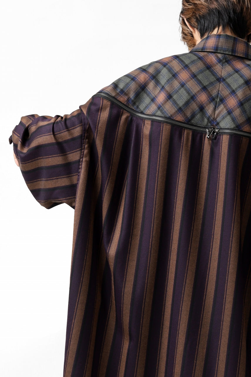 画像をギャラリービューアに読み込む, FACETASM HIGH-LOW ZIPPER SHIRT COAT (BROWN)