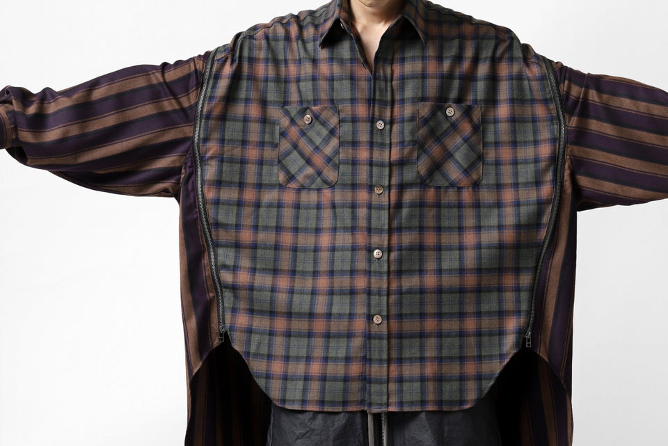画像をギャラリービューアに読み込む, FACETASM HIGH-LOW ZIPPER SHIRT COAT (BROWN)