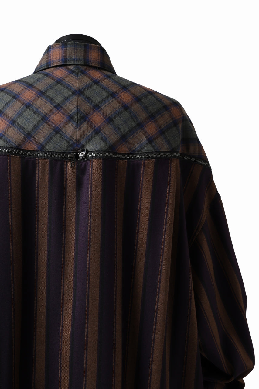 画像をギャラリービューアに読み込む, FACETASM HIGH-LOW ZIPPER SHIRT COAT (BROWN)
