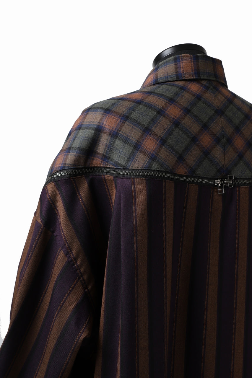 画像をギャラリービューアに読み込む, FACETASM HIGH-LOW ZIPPER SHIRT COAT (BROWN)