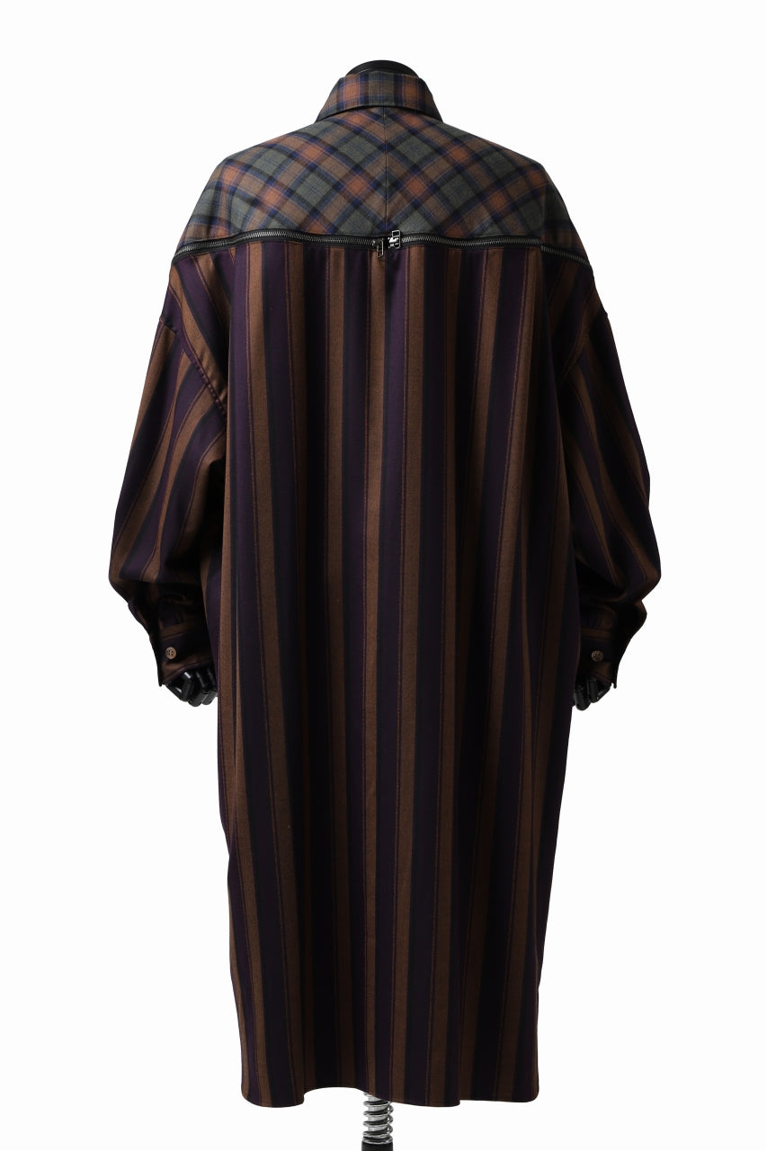 画像をギャラリービューアに読み込む, FACETASM HIGH-LOW ZIPPER SHIRT COAT (BROWN)