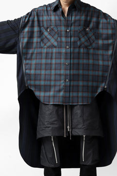 画像をギャラリービューアに読み込む, FACETASM HIGH-LOW ZIPPER SHIRT COAT (NAVY)