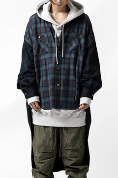 画像をギャラリービューアに読み込む, FACETASM HIGH-LOW ZIPPER SHIRT COAT (NAVY)