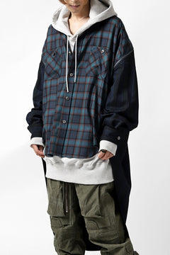 画像をギャラリービューアに読み込む, FACETASM HIGH-LOW ZIPPER SHIRT COAT (NAVY)