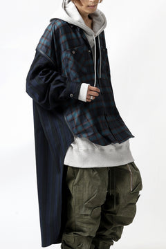 画像をギャラリービューアに読み込む, FACETASM HIGH-LOW ZIPPER SHIRT COAT (NAVY)