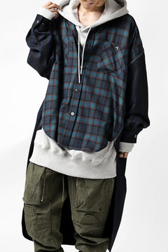 画像をギャラリービューアに読み込む, FACETASM HIGH-LOW ZIPPER SHIRT COAT (NAVY)